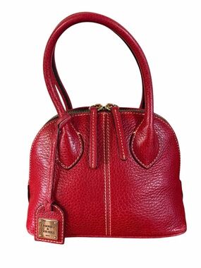 Vintage Mini Dooney & Bourke Red Leather Domed Satchel